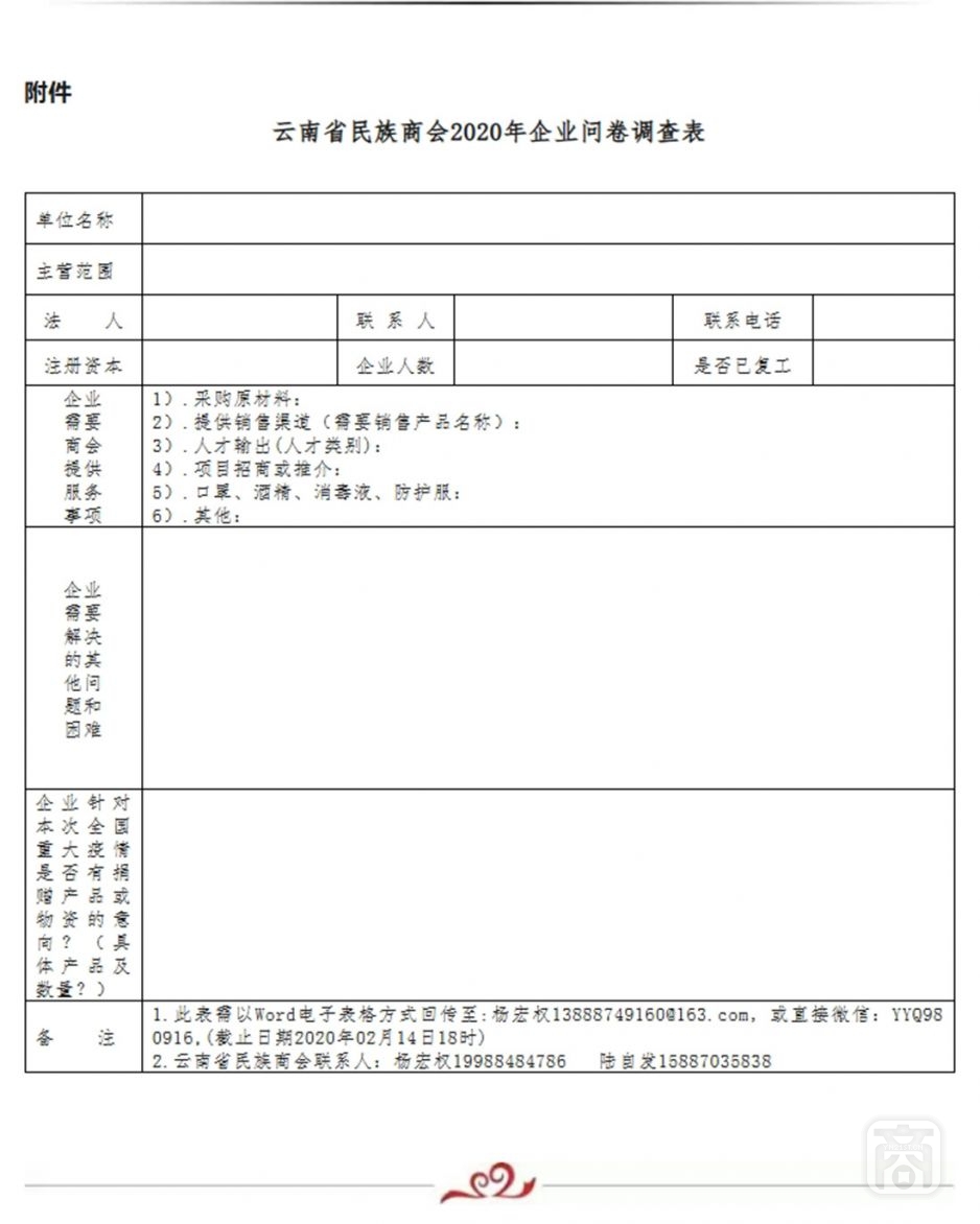 關(guān)于填報云南省民族商會2020年企業(yè)問卷調(diào)查表的通知2.jpg