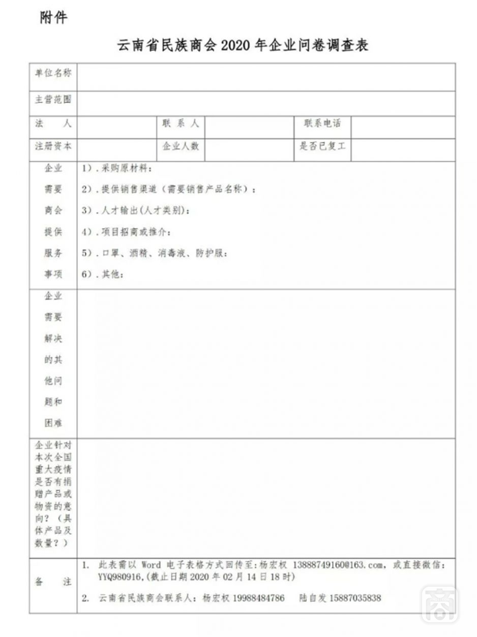 關(guān)于填報云南省民族商會2020年企業(yè)問卷調(diào)查表的通知3.jpg